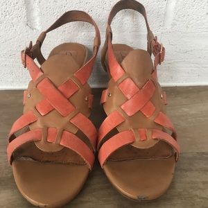 Clark Artisan Strappy Leather Sandal Heels